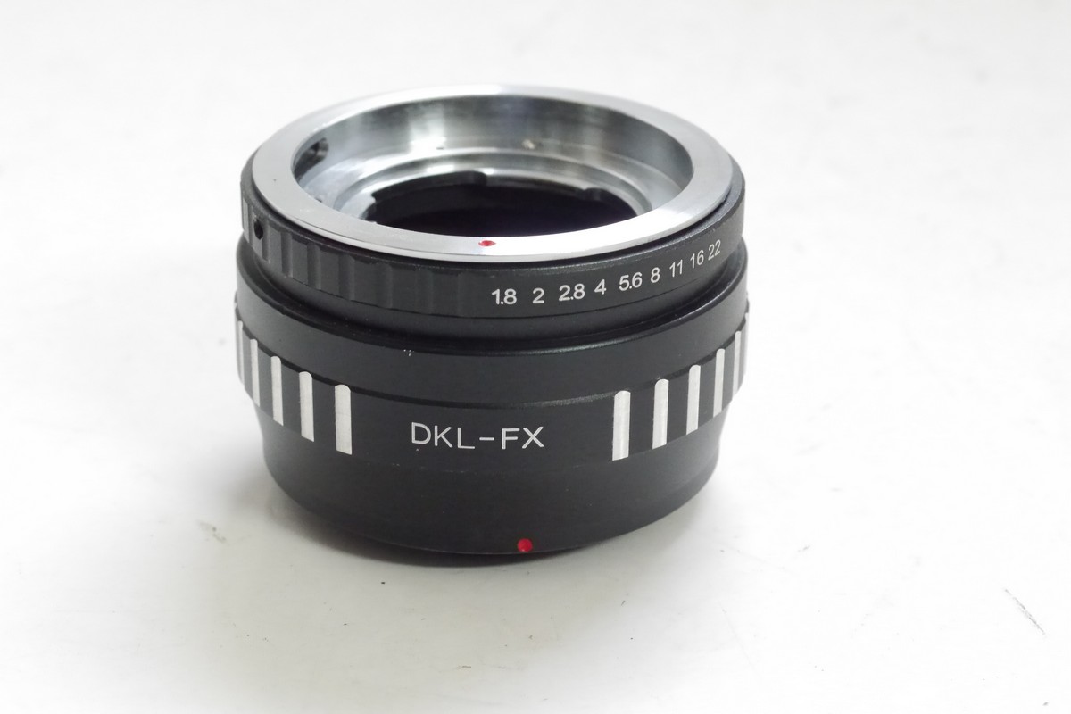 Unamed DKL Retina Reflex lens to Fujica FX (X-Pro) camera mount adapter, with aperture ring 1 Unamed DKL Retina Reflex lens to Fujica FX (X-Pro) camera mount adapter, with aperture ring