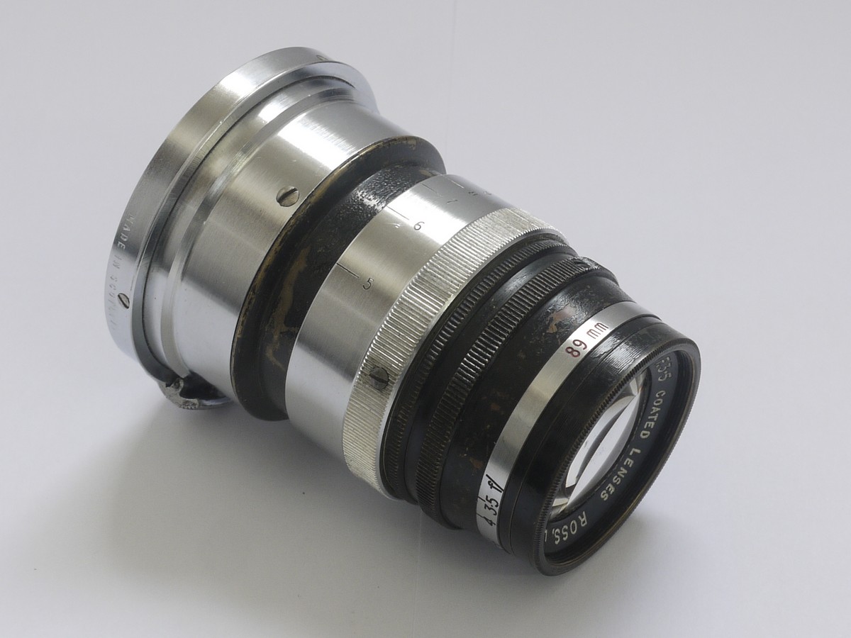 mwclassiccameras-20210409-3 Ross 3 1/2 inch f3.5 Definex coated lens in Contax/Nikon S Rangefinder mount + rear cap