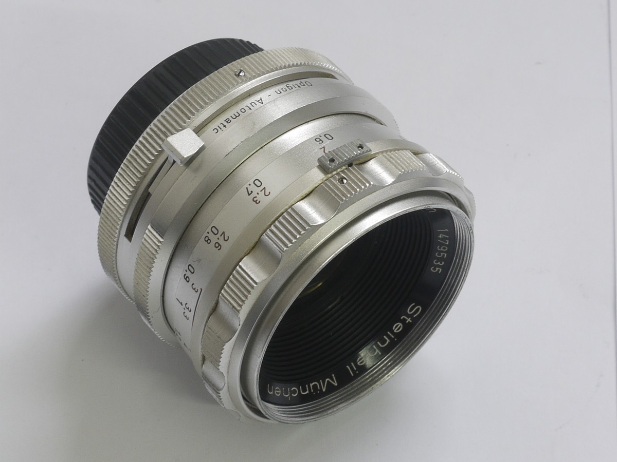 mwclassiccameras-20210409-452 Steinheil 55mm f1.9 Quinon chrome manual focus M42 screw mount lens + makers caps. UNCOMMON