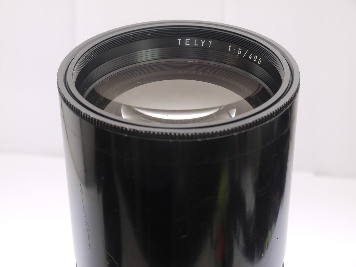 mwclassiccameras-20210409-50 Leitz Wetzlar 400mm f5 Telyt-L39 with built-in lens hood, tripod mount & front cap