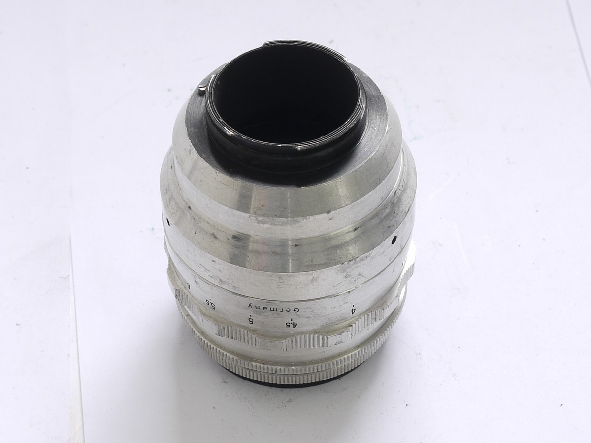 mwclassiccameras-20210430-143 Carl Zeiss Jena 80mm f2.8 Tessar T coated all chrome manual focus Exakta mount lens. Iris has 16 blades