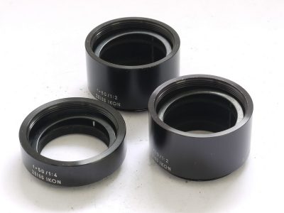 Zeiss Ikon set of 3 Auto Extension tubes, M42 screw mount, for Contax S/D/E. Marked for 50mm f2 & 50mm f4 lenses