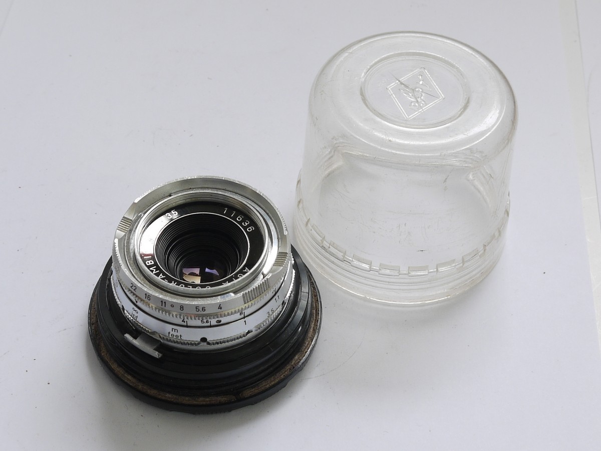 mwclassiccameras-20210430-709 Agfa 35mm f4 Color-Ambion manual focus lens for the Ambi Silette rangefinder camera + makers keeper case