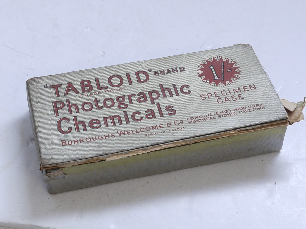 mwclassiccameras-20210521-149 Tabloid Photographic Chemicals Specifin Case with 5 bottles of Toner, Deveoper etc.,, with original instructions & box