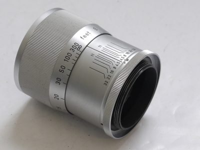 Leitz short focusing mount for 135mm, chrome, scale in feet only