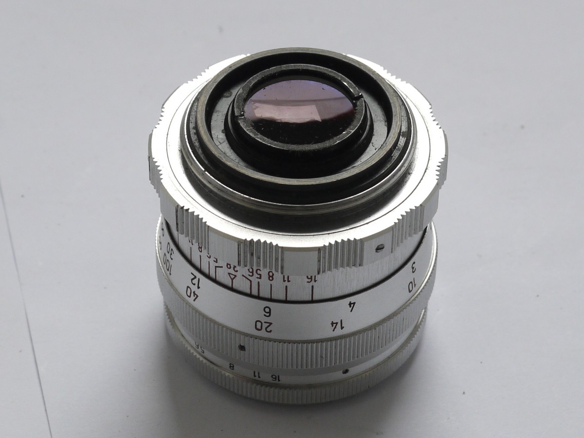 mwclassiccameras-20210611-146 Roeschlein Kreuznach 90mm f3.8 E Telenar manual focus lens in Braun Paxette L39 RF coupled screw mount