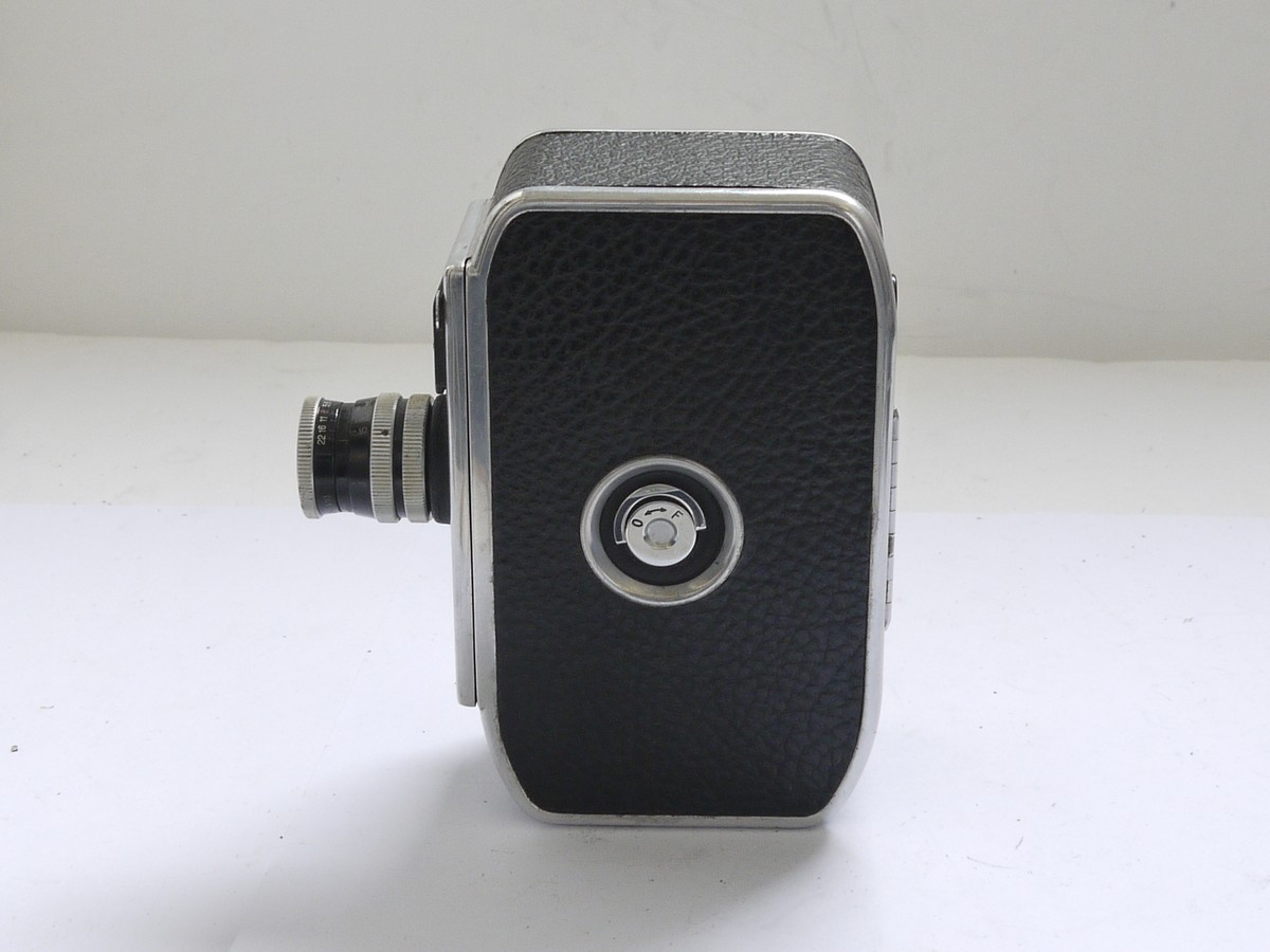 mwclassiccameras-20210702-351 Bolex C8 Standard 8 clockwork motorized camera + 12.5mm f3.5 Yvar D mount lens, front cap, wrist strap, instructions & case