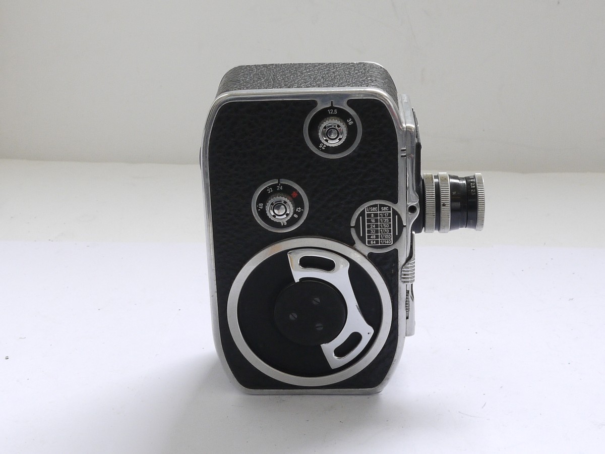 mwclassiccameras-20210702-353 Bolex C8 Standard 8 clockwork motorized camera + 12.5mm f3.5 Yvar D mount lens, front cap, wrist strap, instructions & case