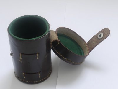 Steinheil Munchen brown leather lens case (100x65mm), Leica Type