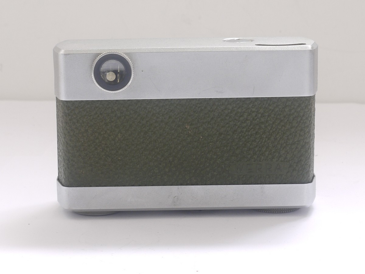 mwclassiccameras-20210827-30 Werra 4 GREEN 35mm coupled rangefinder metered camera with three bright-line finder frames + 50mm f2.8 Tessar intercheangeable lens, GREEN hood & cap & makers ER case