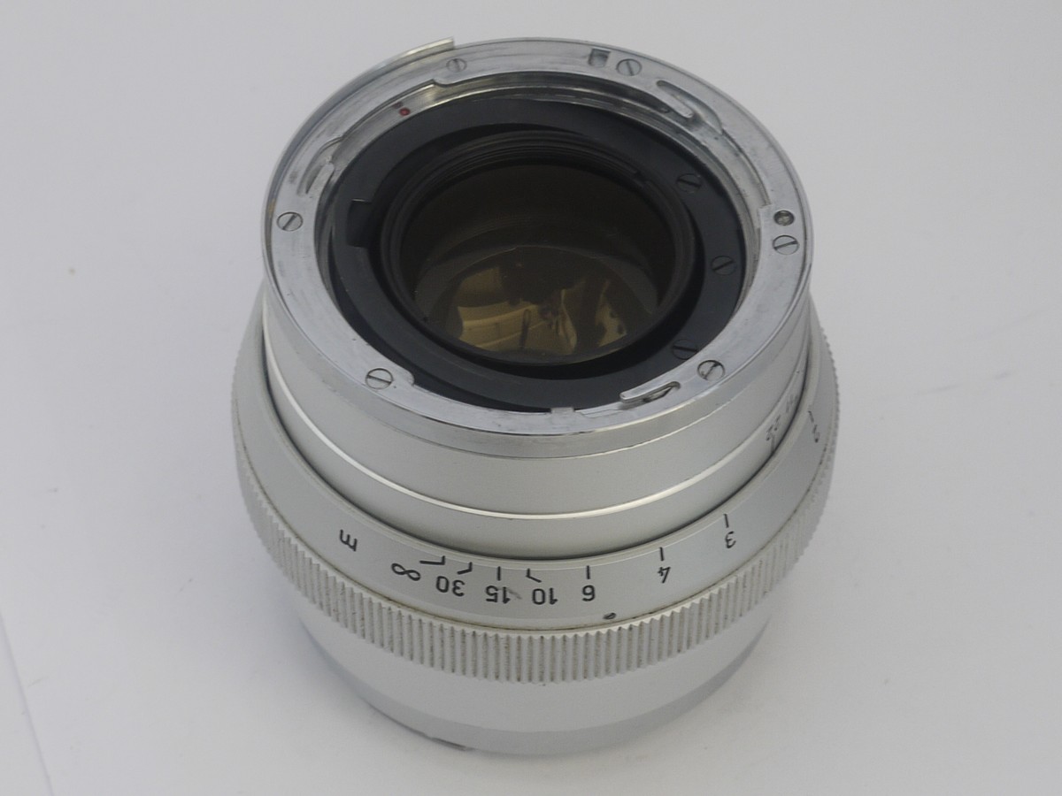 mwclassiccameras-20210917-204 Carl Zeiss 85mm f2 Sonnar chrome Contarex lens + makers bayonet fitting lens case