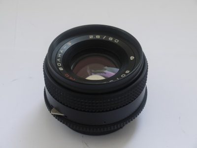 Volna-3 80mm f2.8 manual focus lens, black, for Zenith 80 + makers Clear filter