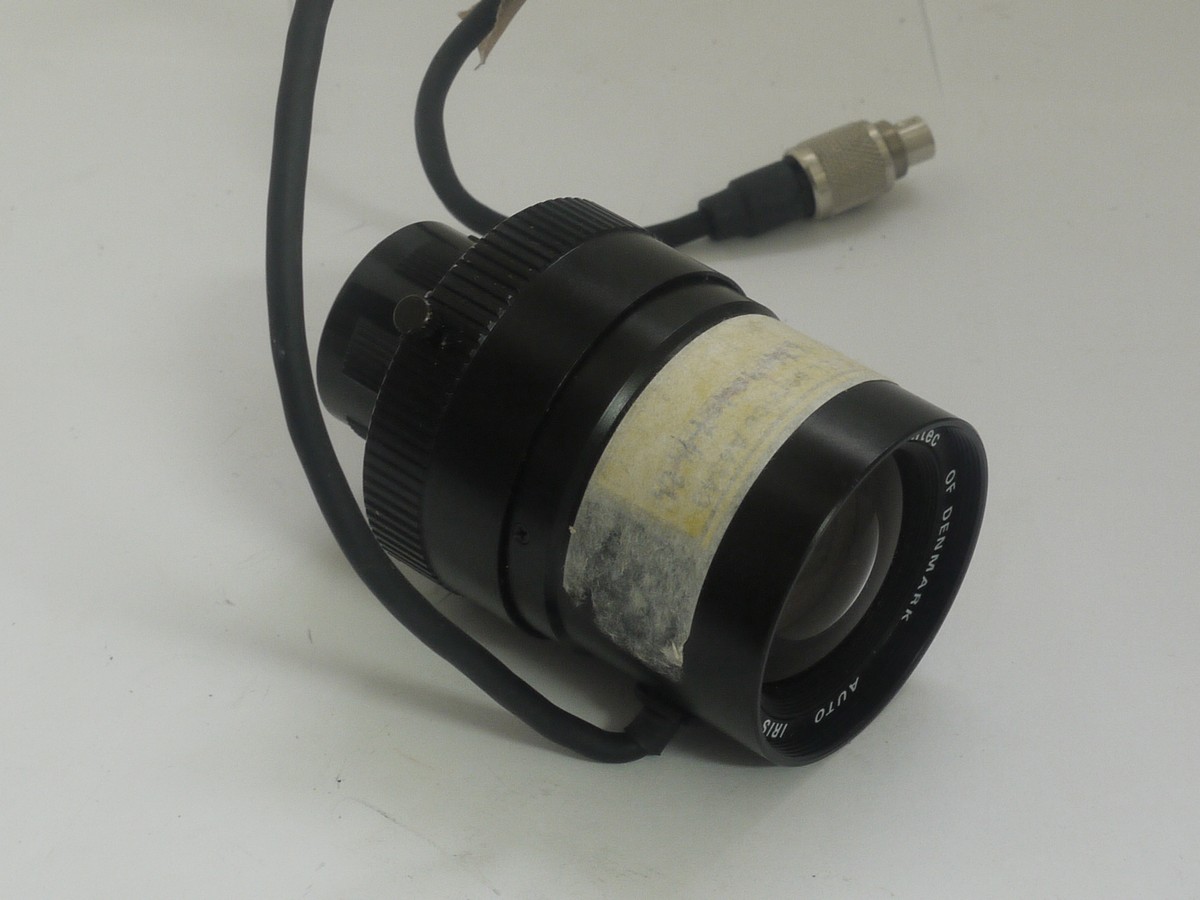mwclassiccameras-20211008-238 Ernitec of Denmark 12.5mm f1.3 Auto Iris TV lens, focusing, in cine "C" screw mount, with electronic lead + rear cap. Cannot manually set the Apertures