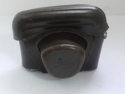Leitz brown leather ER case with strap for the M3 with long nose front & small triod screw. Early type with single button fastening