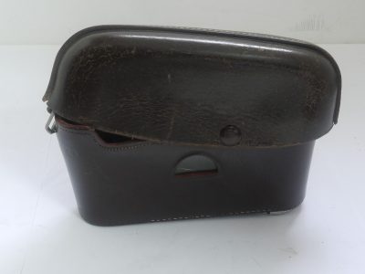 Leitz brown leather ER case with strap for the M3 with long nose front & small triod screw. Early type with single button fastening