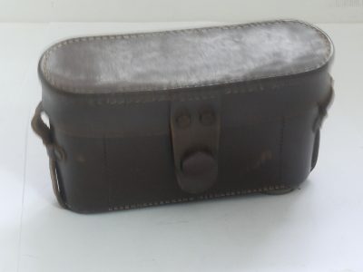 Leitz brown leather ER case with strap, for Post-War Leica L39 cameras, with flat front & small tripod screw