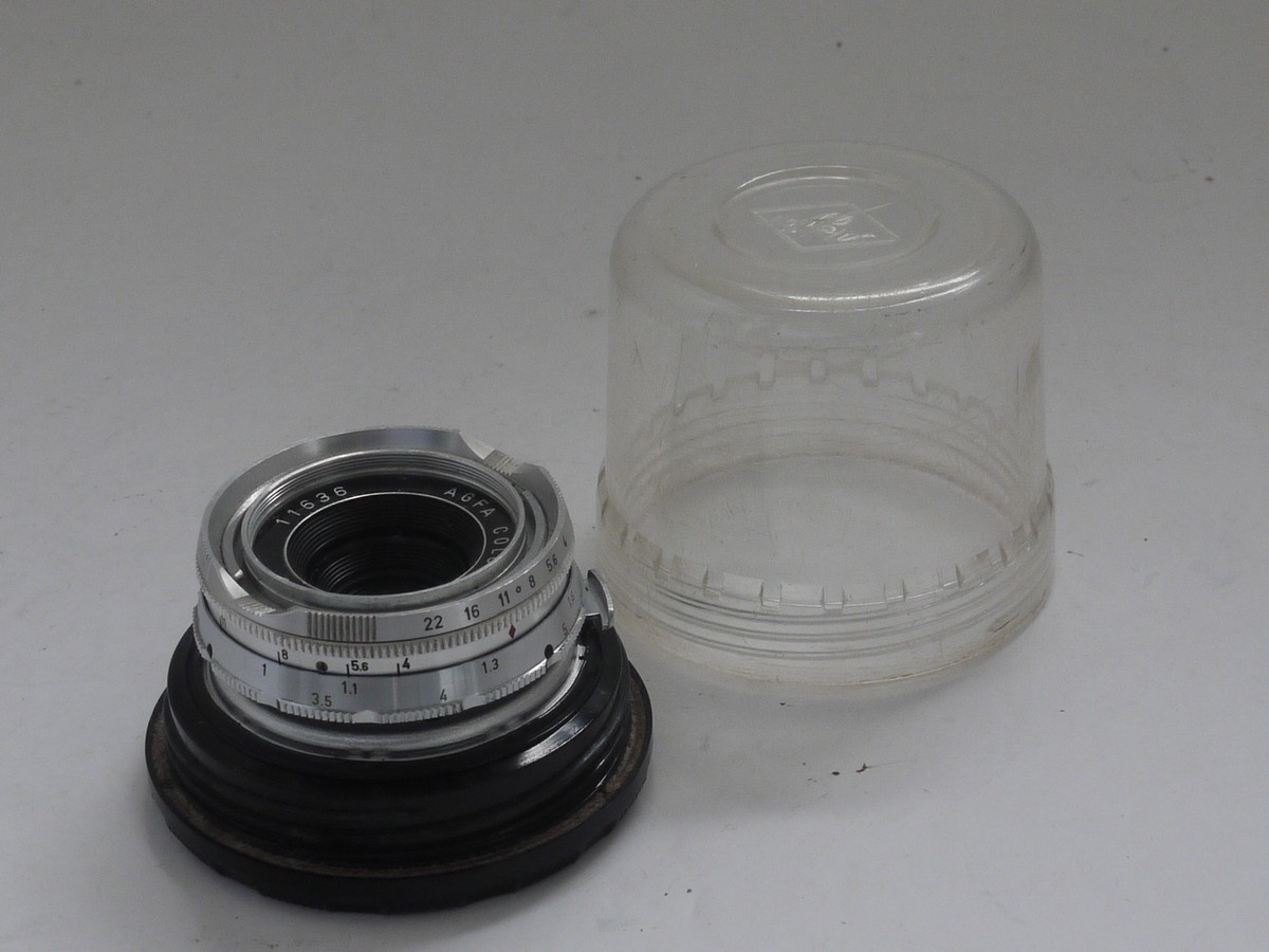 mwclassiccameras-20211029-70 Agfa 35mm f4 Color-Ambion manual focus lens for the Ambi Silette rangefinder camera + makers keeper case
