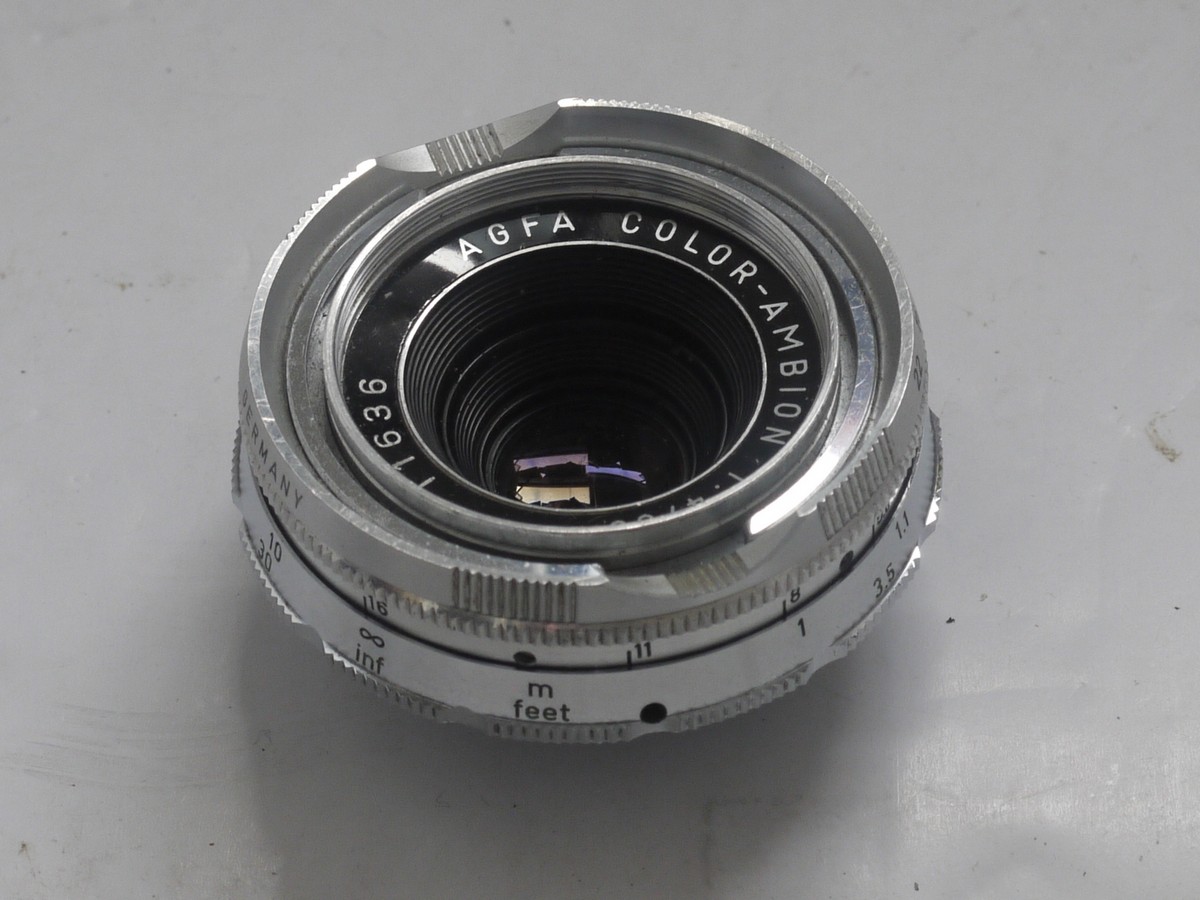 mwclassiccameras-20211029-71 Agfa 35mm f4 Color-Ambion manual focus lens for the Ambi Silette rangefinder camera + makers keeper case
