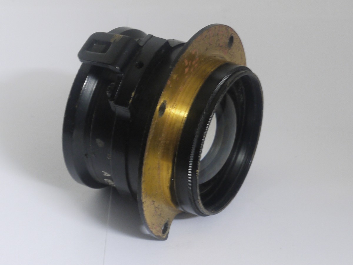 mwclassiccameras-20211112-167 British made 5 inch f4 Air Ministry engraved lens (14A/110L, with Iris Diaphragm & flange
