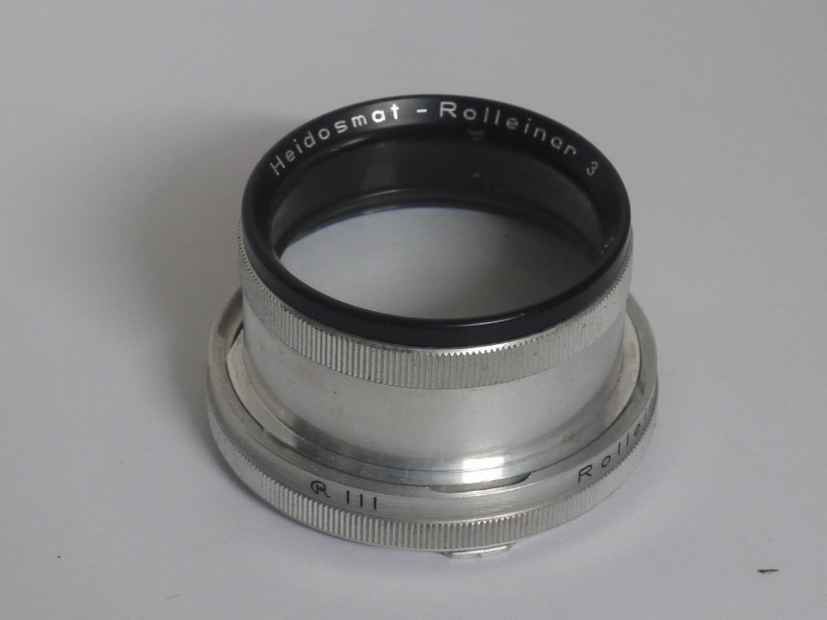 mwclassiccameras-20211112-183 Rollei Bayonet 3 Rolleinar 3 close-up lens set, for the f2.8 Planar/Xenotar Rolleiflex TLR lenses + makers leather case