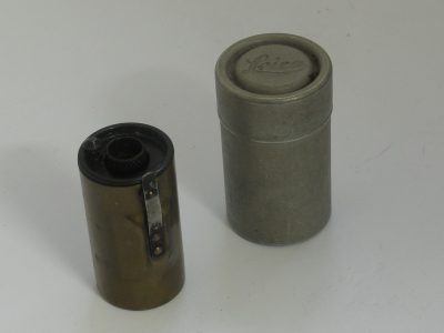 Leitz Reloadable film cassette in makers tin cannister