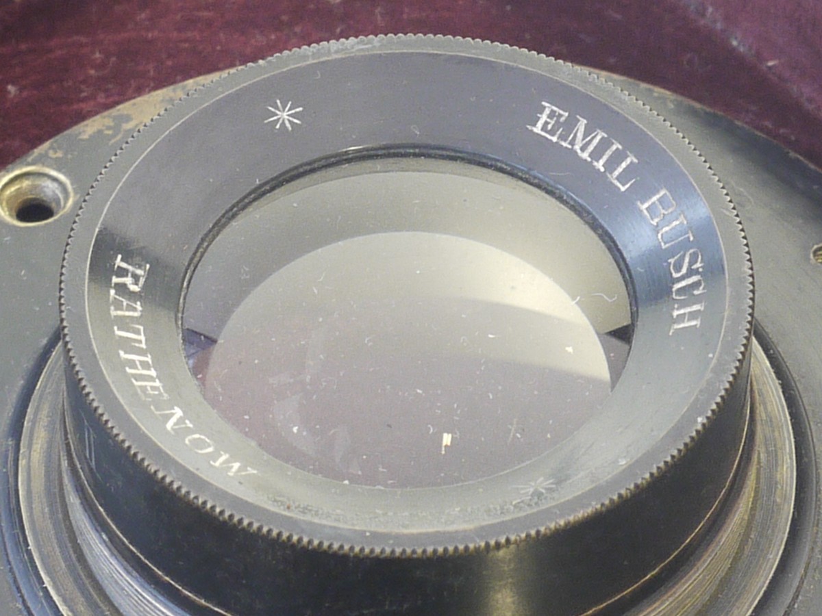 mwclassiccameras-20211224-75 Busch's Unicum-Aplanatsatz set of Five lenses, inscribed Rathenow II & III, and HII, HIII, with one smaller unmarked lens. All in makers presentation box
