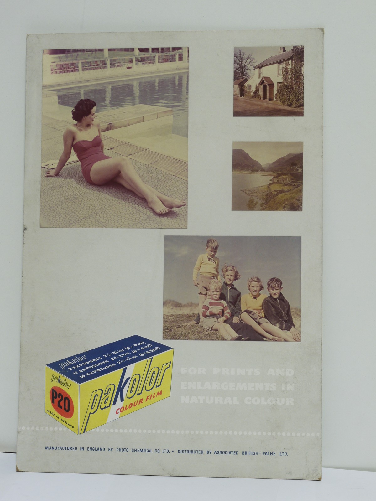 mwclassiccameras-20211231-134 Pakolor Colour Film card Advertising Table Top display stand with rear stabiliser featuring real photographs (22x30cm)