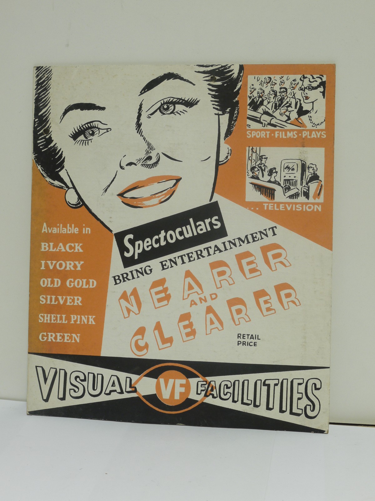 mwclassiccameras-20211231-136 Visual Facilities Spectoculars Card Advertsising display Table Top stand with rear stablilisers (23x25cm)