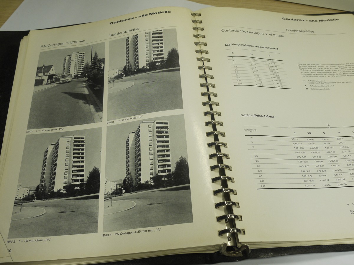 mwclassiccameras-20211231-165 Zeiss Ikon Contarex System Dealers Catalogue, bound in folder c1970. 190 pages in German. RARE