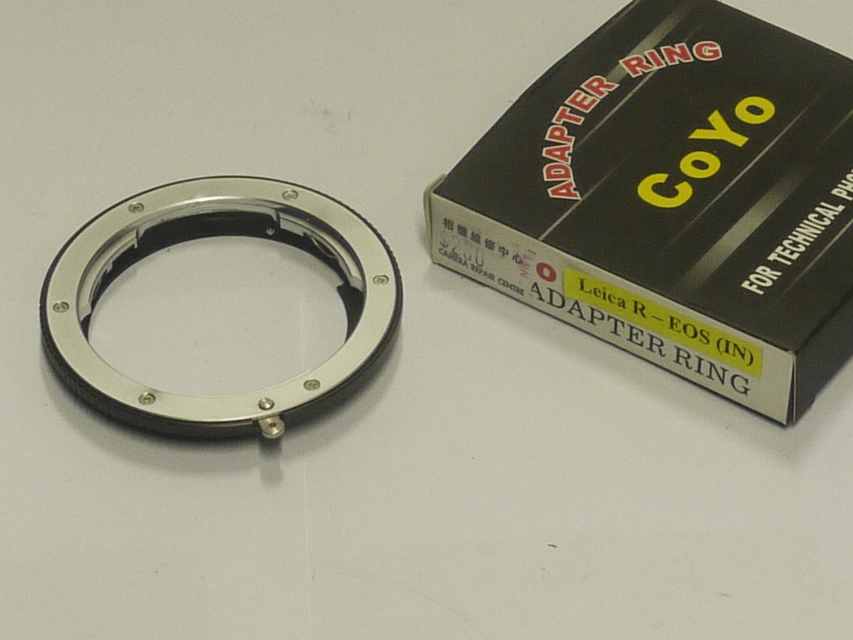 mwclassiccameras-20220107-181 CoYo Leica R-EOS (IN) Adapter Ring for using Leica R lenses on Canon EOS + makers Box