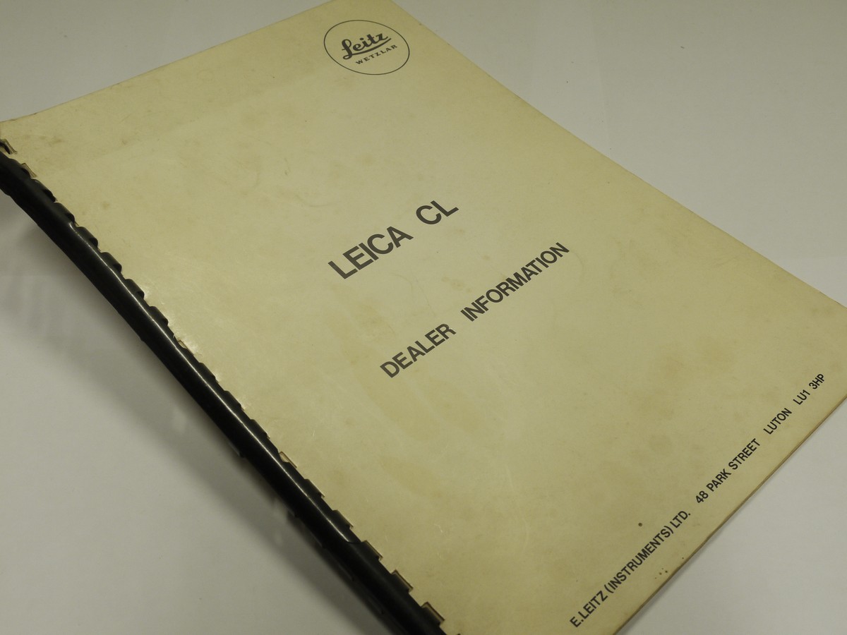mwclassiccameras-20220107-269 Leitz Leica CL Dealer Information Booklet. 24 pages in English. UNCOMMON
