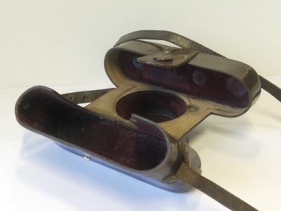 Unamed brown leather ER case with strap, for Leica/Leica Copy cameras. Large Tripod bush size
