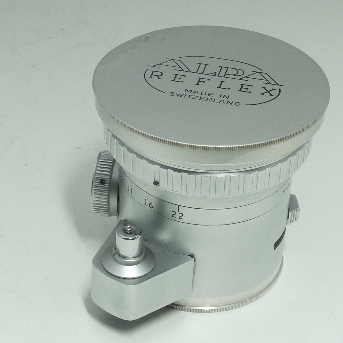 mwclassiccameras-20220225-351 P Angenieux 28mm f3.5 Alpa Retrofocus all chrome Auto Alpa mount lens + makers caps