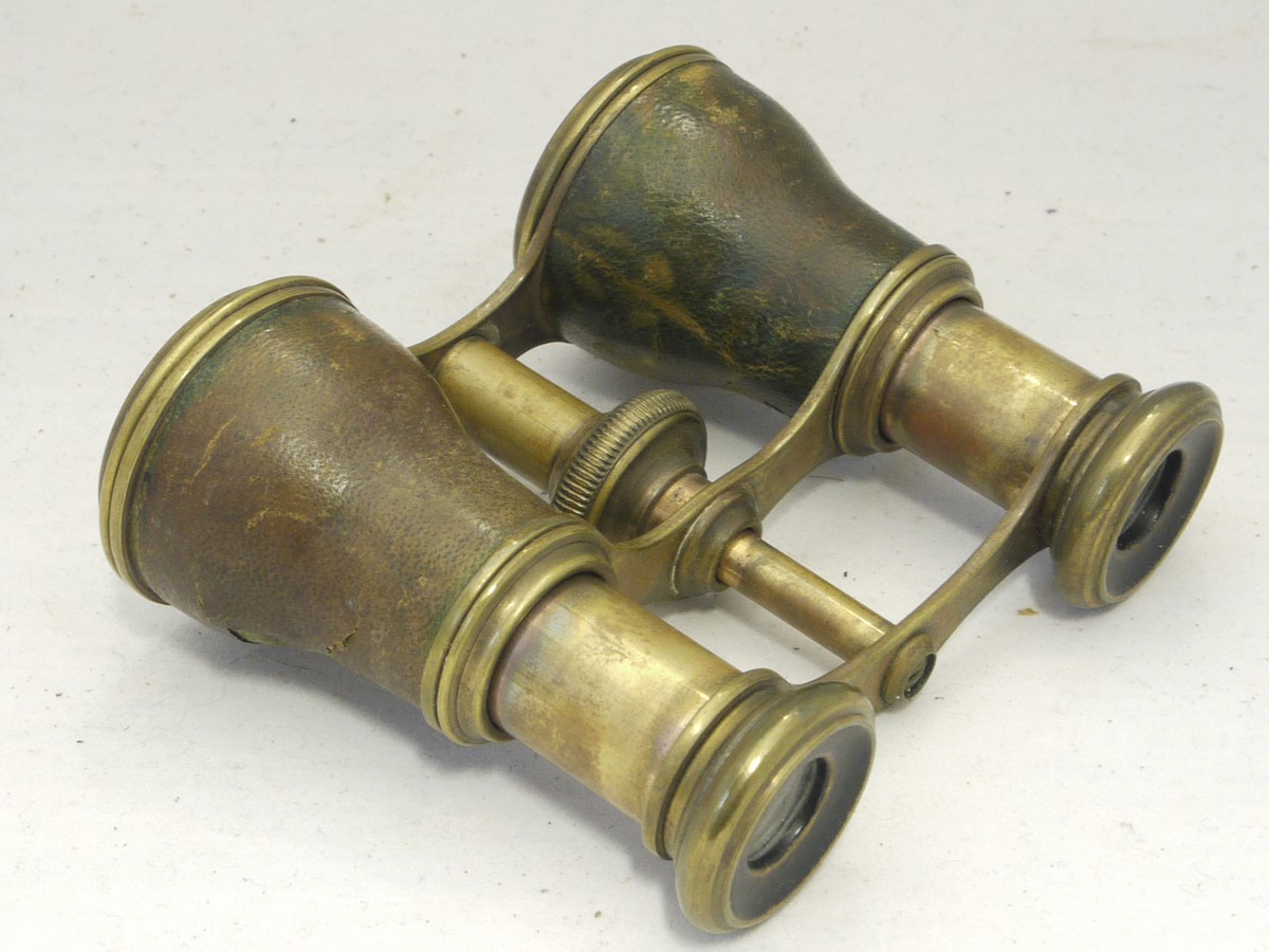 mwclassiccameras-20220325-317 Brass Opera Glasses with brown covering + leather case