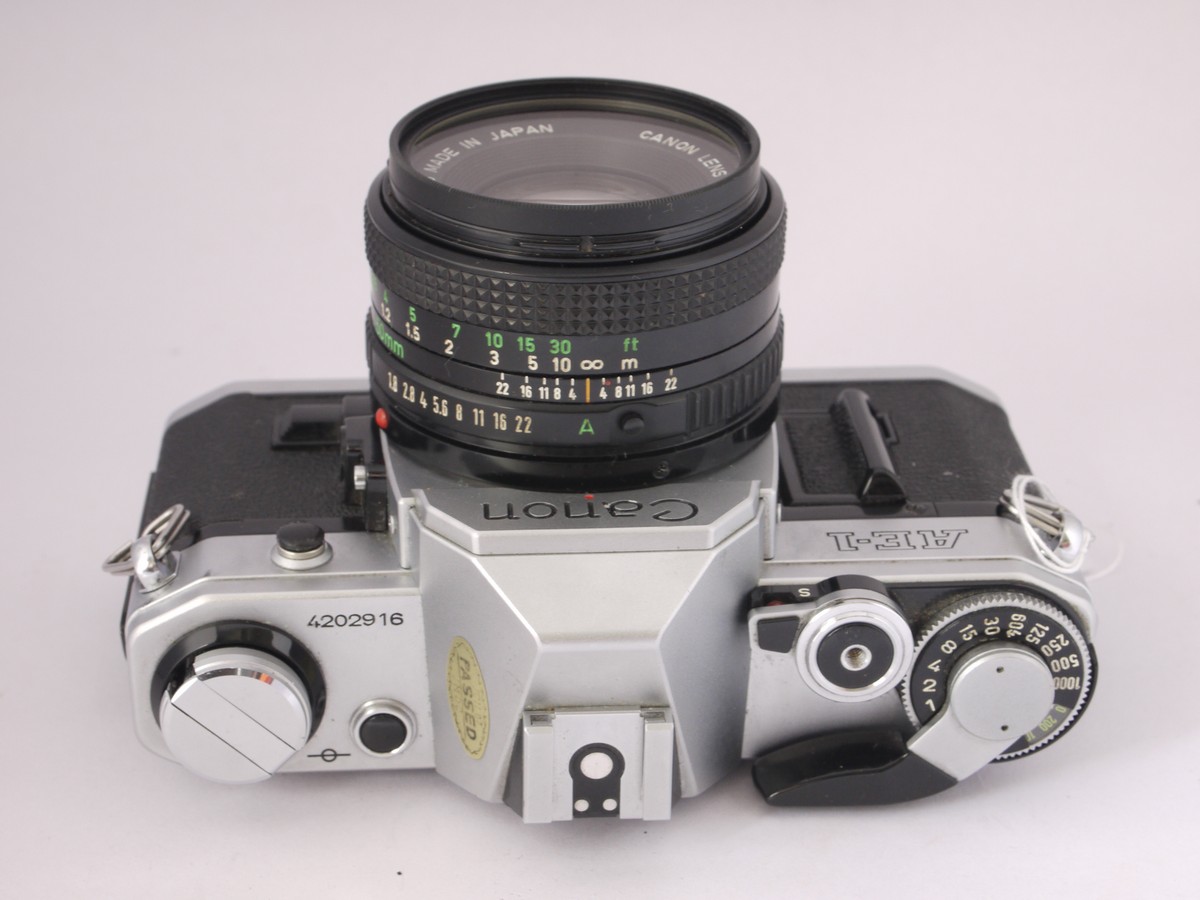 mwclassiccameras-20220408-142 Canon AE-1 35mm SLR, chrome + 50mm f1.8 FD lens