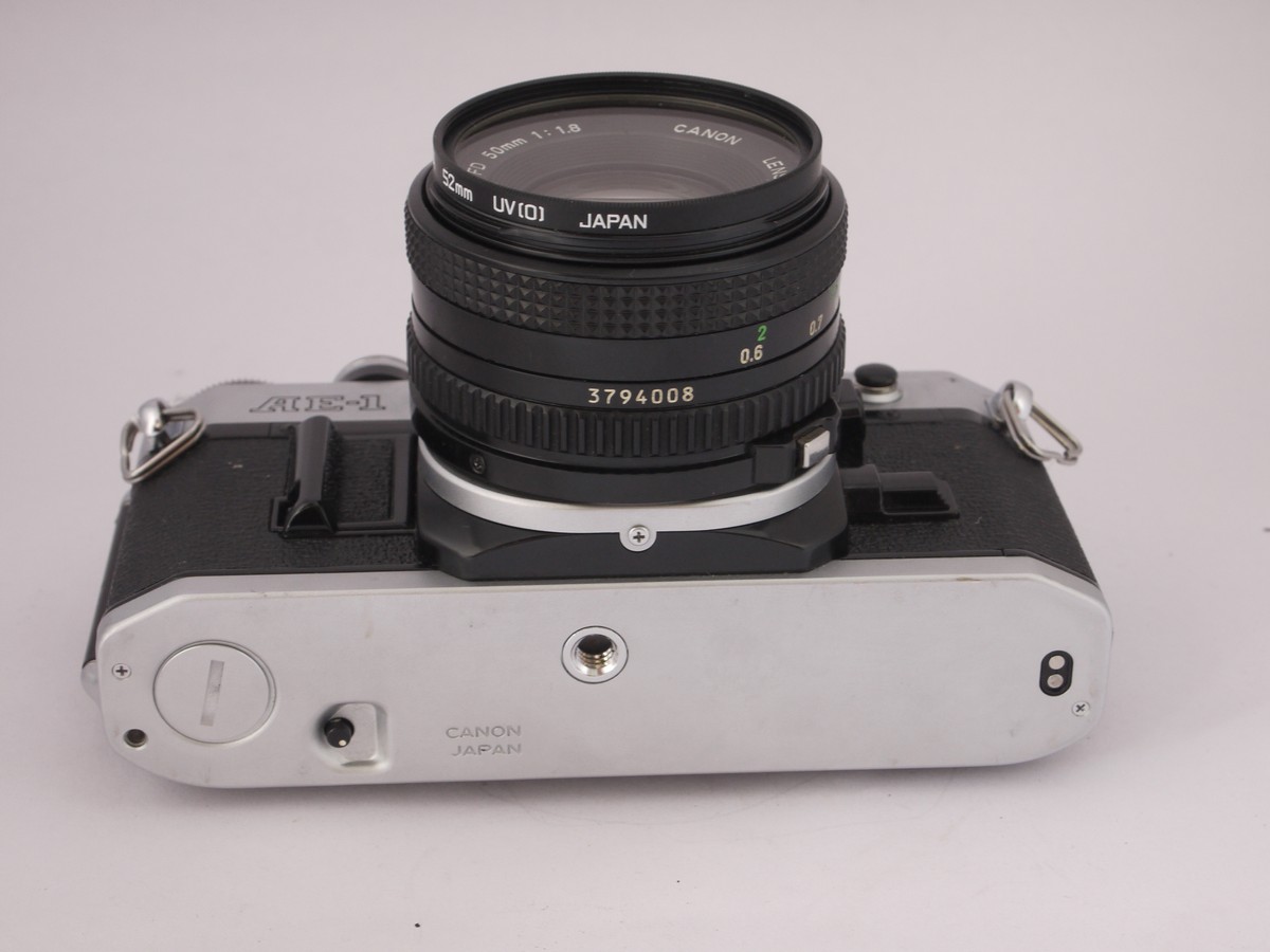 mwclassiccameras-20220408-143 Canon AE-1 35mm SLR, chrome + 50mm f1.8 FD lens