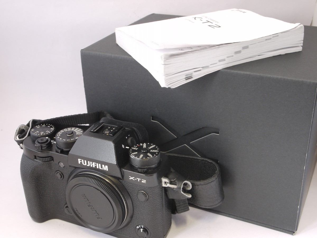 mwclassiccameras-20220422-139 Fujifilm X-T2 24.3MP Digital Mirrorless camera body, CMOS III Sensor, with 2 x Fuji Batteries, BC-W126S Charger, EF-X8 Mini Flash, Neck Strap,, Instructions, body cap & makers box with full packaging