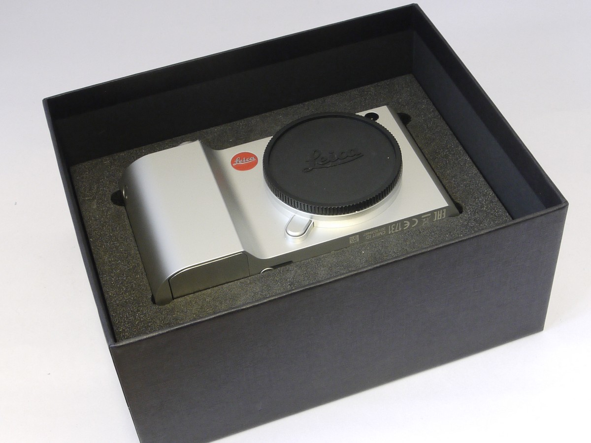 mwclassiccameras-20220429-249 Leica T Type 701 16.3 MP Digital Camera body, Silver (18181) with body cap, Battery, Leica Battery Charger, Leica Universal Strap Lugs, Neck Strap, Leica Grey Case base & makers Box with full packaging