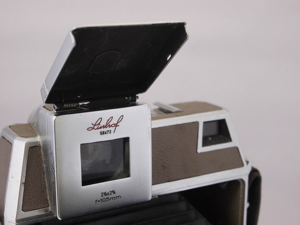 mwclassiccameras-20220513-219 Linhof Super Technika IV 6x9 coupled rangefinder camera with rotating rear, Standartd Cut-film Spring back + Carl Zeiss 105mm f3.5 Tessar lens in Synchro Compur shutter with 105mm finder frame. Fitted with rangefinder camera for 105mm, 65mm & 180mm
