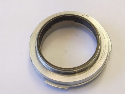 Unamed Mount adapter with helicoid/rangefinder coupling, for Contax rangefinder internal & external lenses on Leica L39 Camera/Bellows. Does not have infinity focus, only close-up