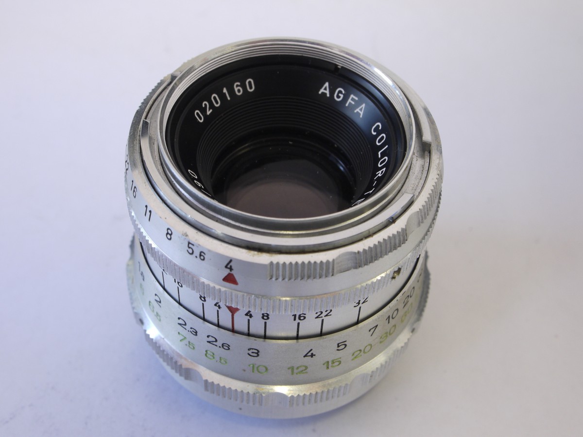 mwclassiccameras-20220527-216 Agfa 90mm f4 Color-Telinear lens for Ambi Silette + makers keeper case