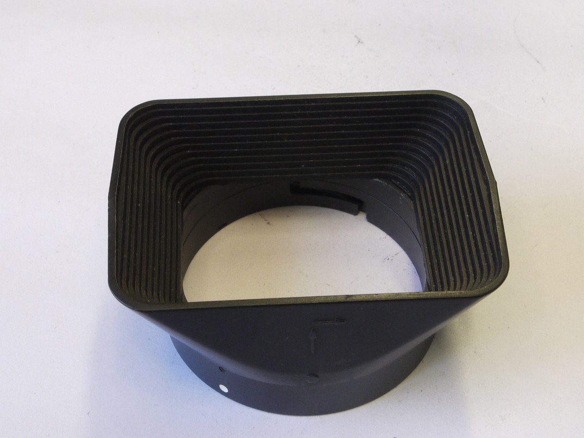 mwclassiccameras-20220527-398 Leitz bayonet fitting hard plastic square shaped lens hood for 28/2.8, 35/2 & 35.2.8 R lenses (12509) + makers instructions & Box