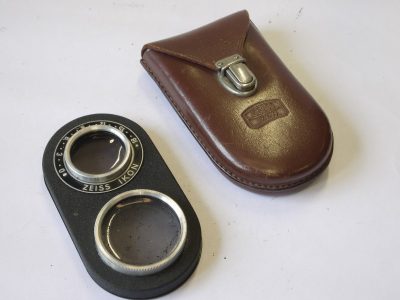 Zeiss Ikon Ikoflex TLR Polarising filter, coupling the viewing & taking lenses + makers leather case