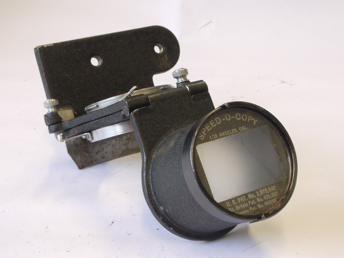 mwclassiccameras-20220603-163 Speed-O-Copy Copying device for Contax Rangefinder cameras/lenses, with hinging ground glass part & hinging base