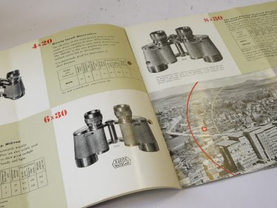Leitz "Leitz Prism Binoculars" 12 page booklet in English c1954