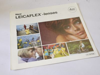Leitz "New Leicaflex lenses" 6 page fold out leaflet in English c1970