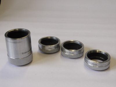 Leitz set of four L39 Universal Repro Chrome Extension Tubes for 20cm Telyt