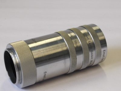 Leitz set of four L39 Universal Repro Chrome Extension Tubes for 20cm Telyt