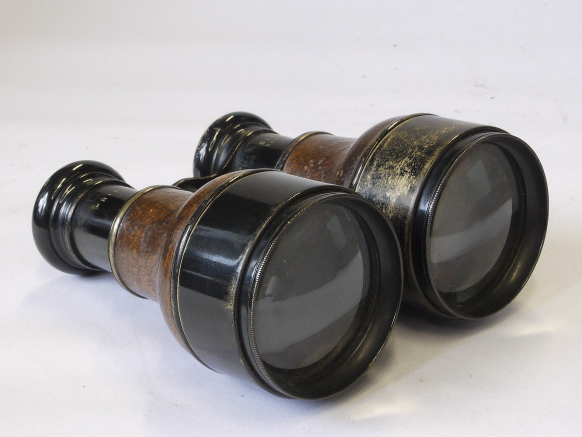 mwclassiccameras-20220610-222 Ross London 10X Rifle Club focusing Binoculars with brown covering + makers leather case