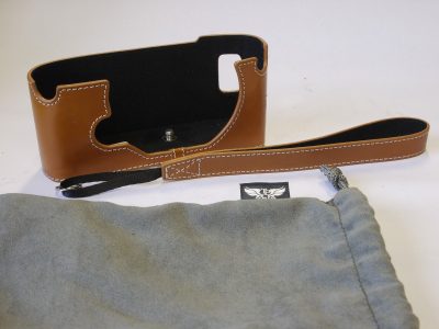 T P Original Tan Faux Leather case base for Leica R4 + makers pouch case